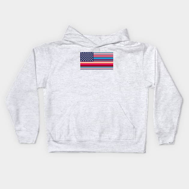 Mexican-American Pride // Serape USA Flag Kids Hoodie by SLAG_Creative